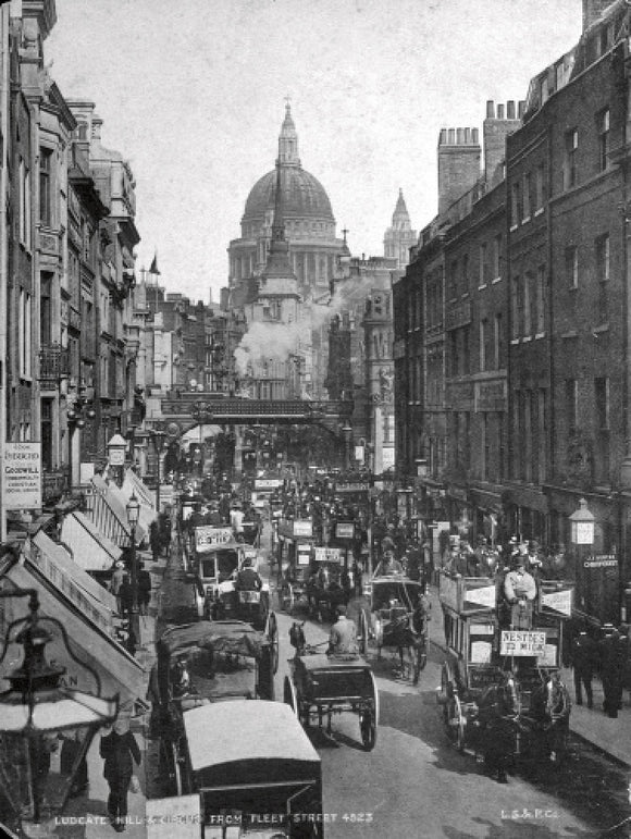 Ludgate Hill and Circus from Fleet Street: 19th century