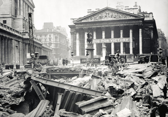 Bomb damage at the Bank Underground Station: 1941