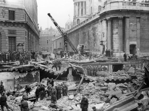 Bomb Damage at the Bank underground station: 1941