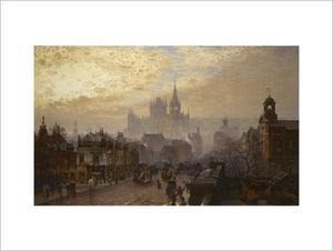 From Pentonville Road looking west: evening: 1884