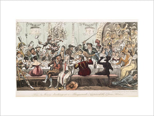 Tom and Jerry larking at a Masquerade Supper at the Opera House: 1821