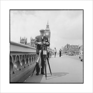 Street photographer Fred Williams on Westminster Bridge: 1970