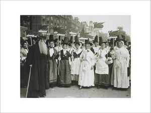 Welsh Suffragettes in traditional costume on the Women's Coronation Procession, 17 June 1911