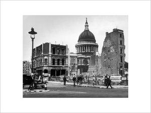 Bomb damage close to St Paul's Cathedral: 1942
