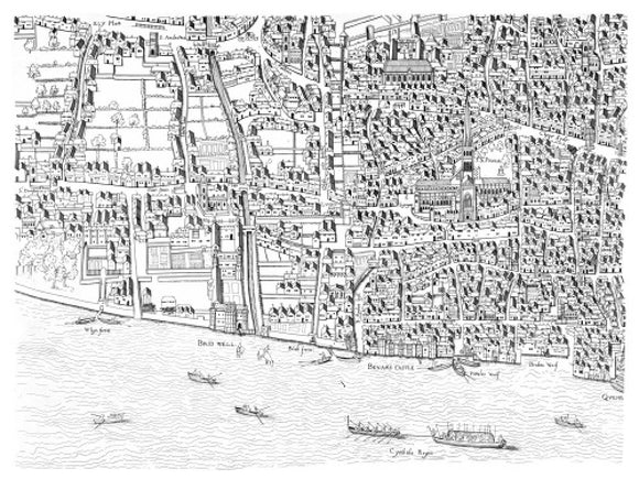 St Paul's map image made from the Copperplate Map: 1559