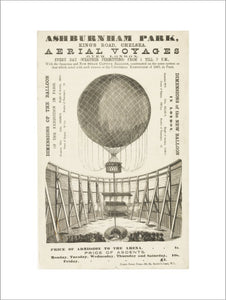 A poster advertising the 'New Steam Captive Balloon' 1868-1870