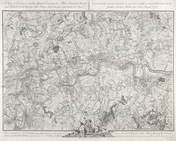 A map of London and the adjacent Country 10 Miles Round: 1748